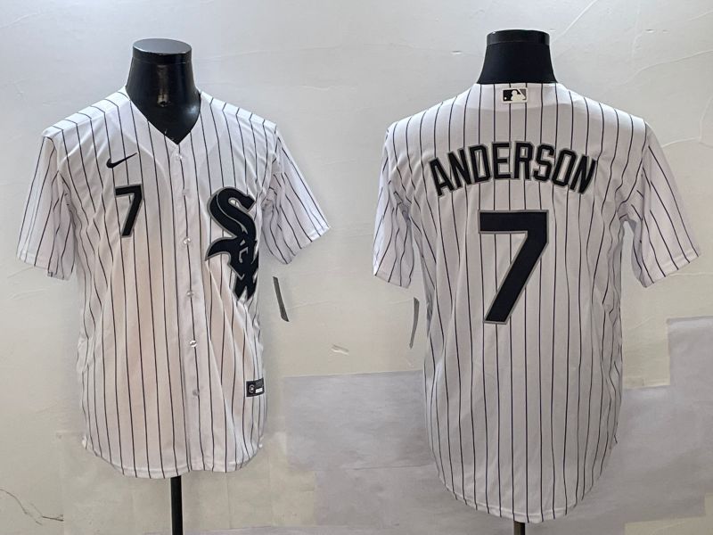 Men Chicago White Sox #7 Anderson White Stripe Game 2025 Nike MLB Jersey style 6